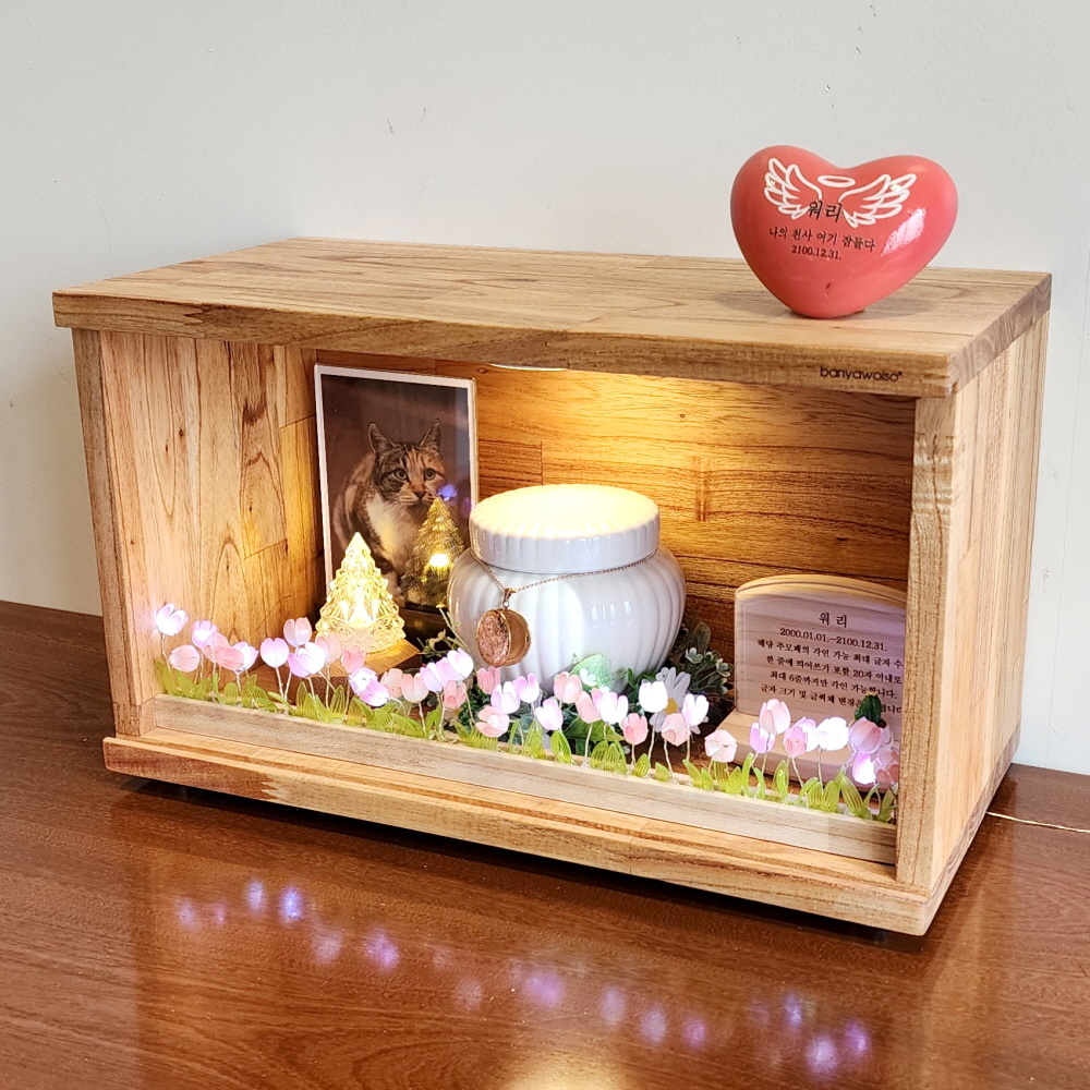 NEW 추모함 13 시리즈 D형 원목 강아지 고양이 유골함 스톤함 보관 반려동물 장례 이미지 4