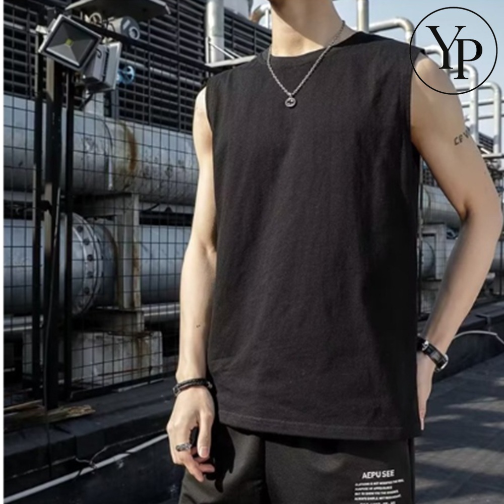 남성 기능성 민소매 티셔츠 헬스 박스티 런닝 세미오버 여름 데일리 면스판 캐주얼룩