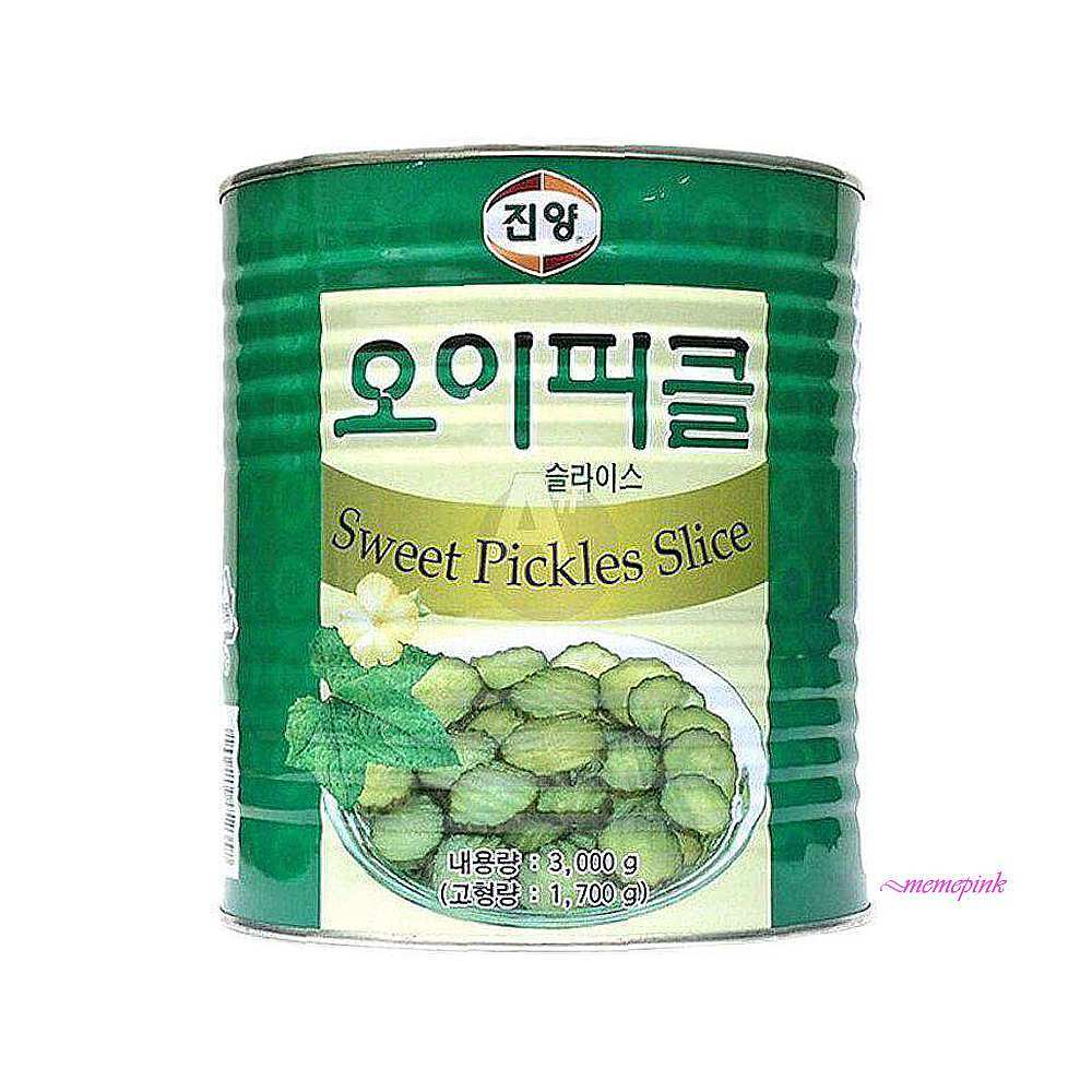 진양피클대용량 3Kg 업소용 오이 식당 슬라이스 당업소용식 자재식 슬라이스식 음식점 재료 : 미미샵K