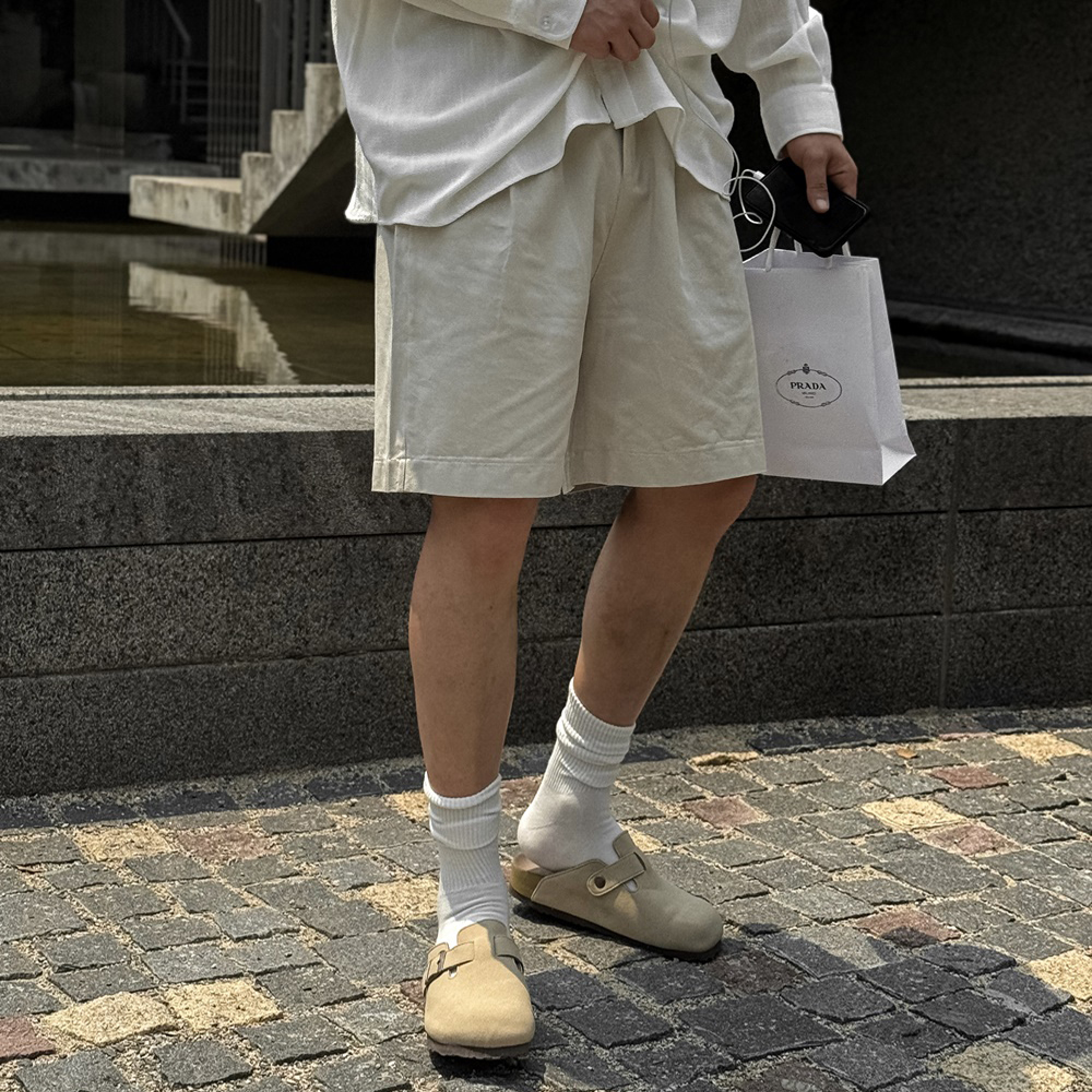 남자버뮤다팬츠 치노팬츠 남자와이드반바지 - 상세 이미지 4