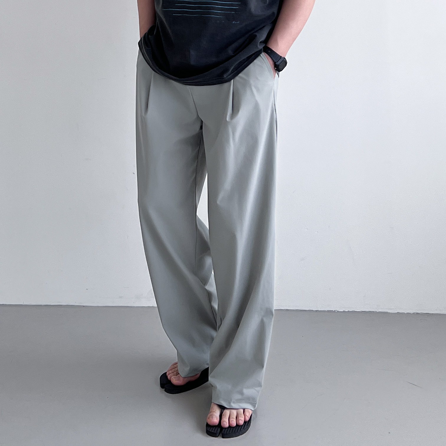 남자냉장고바지 남자여름슬랙스 벌룬팬츠 와이드팬츠 - 상세 이미지 5