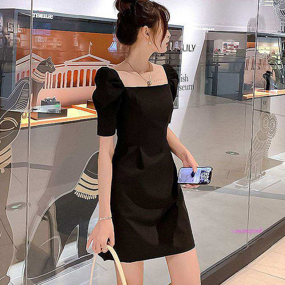 여성 데이트룩 미니원피스 퍼프 블랙 데일리 소매 1P nop730 : 핑크미A