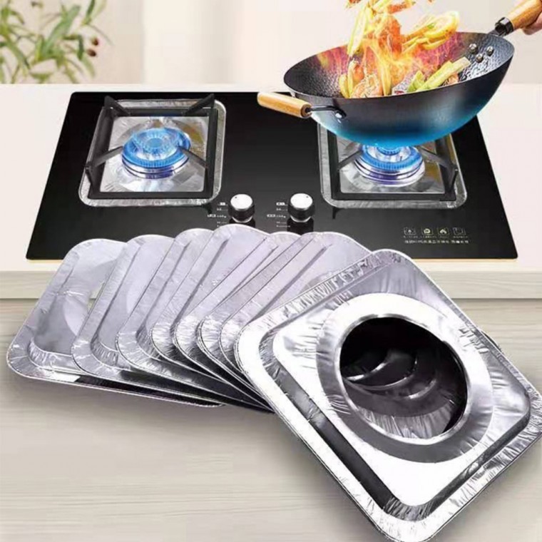 가스레인지 사각 호일 커버 오염방지 은박 덮개 10p - 상품 이미지