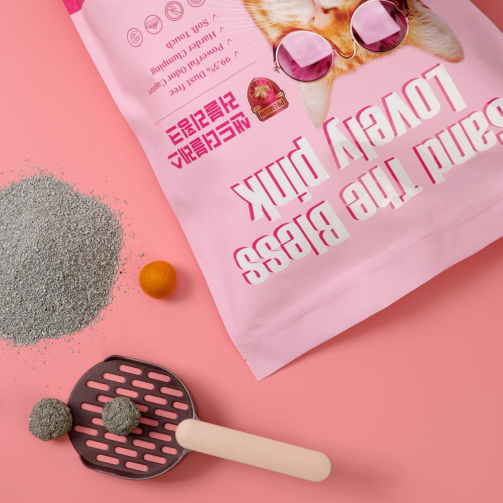 샌드더블레스 고양이모래 벤토나이트 러블리핑크 10kg