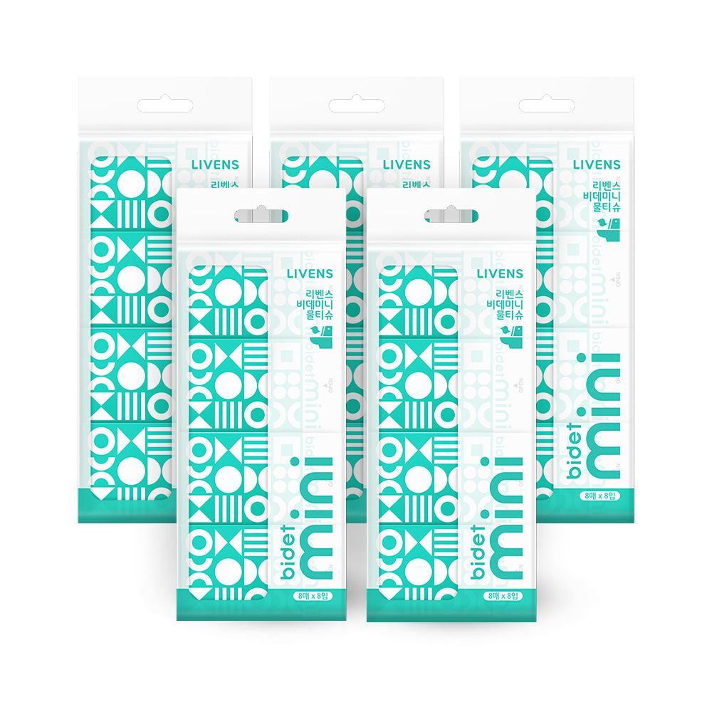 리벤스 휴대용 초미니 포켓 비데티슈 8매, 40개