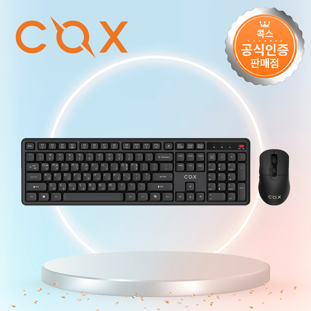 [국내정발] 콕스 CKM40W 최강비 저소음 무선 키보드 마우스 세트 블랙