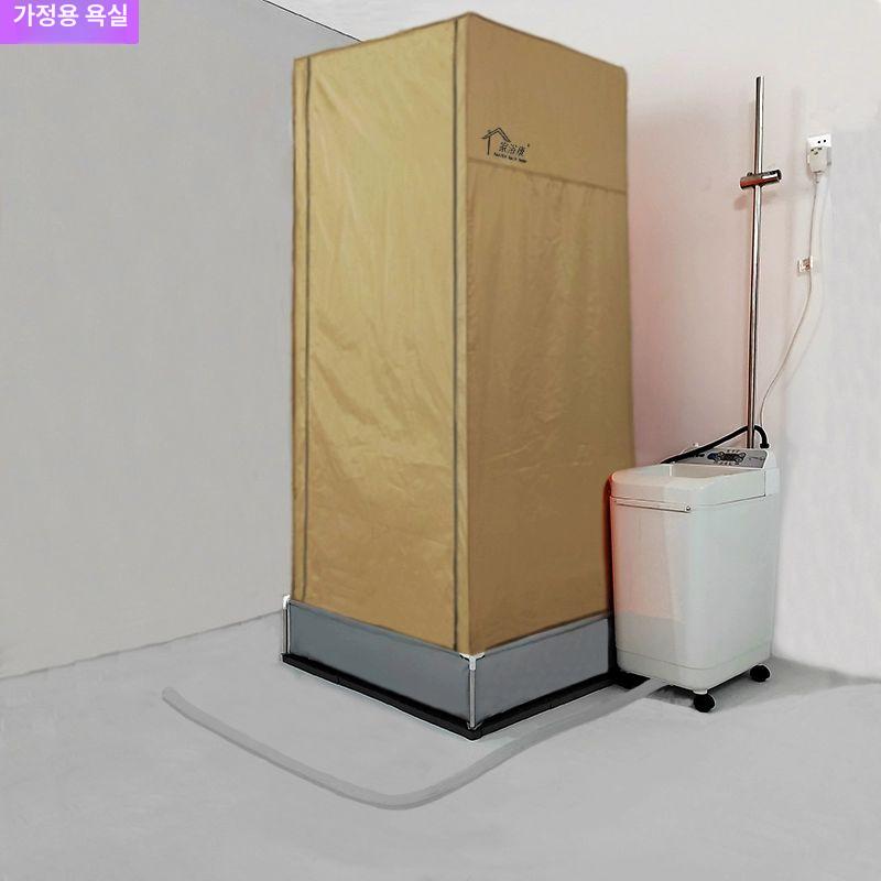 이동식샤워부스 간이 샤워실 샤워부스 욕실 캠핑장 파티션 85x85x190cm 카키색 패키지1 - 상세 이미지 3
