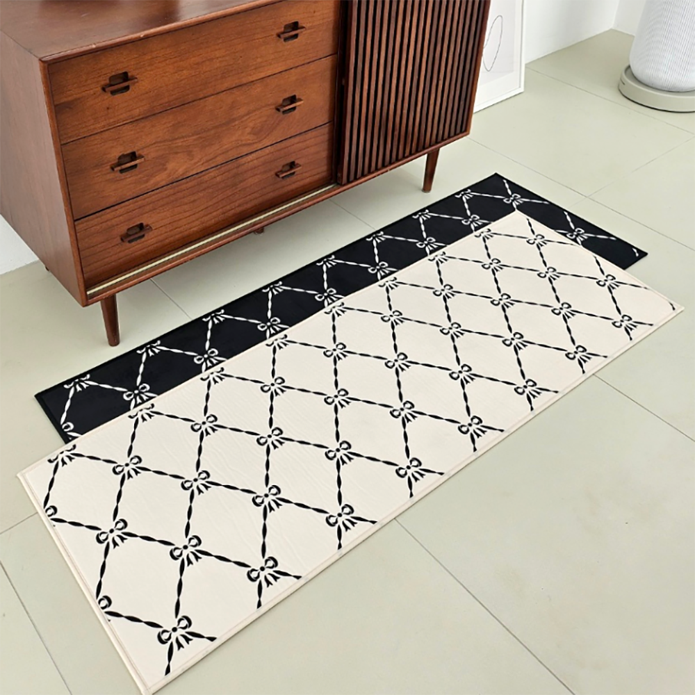 포시엘라 국내산 미니 러그 먼지없는 단모 사계절 워셔블 침대 인테리어 사각 러그 클레식