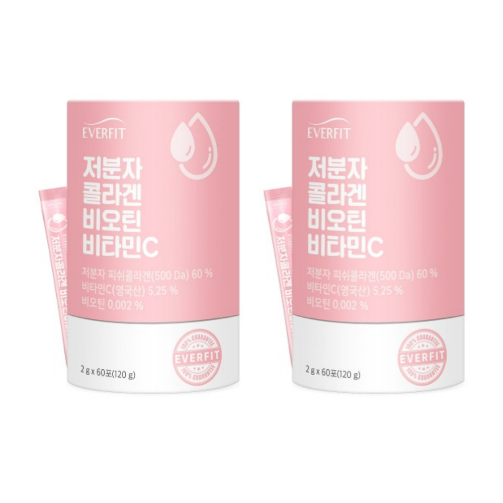 내츄럴플러스 에버핏 저분자콜라겐 비오틴 비타민C 고함량모발 팹타이드 60포, 2개 - 상품 이미지