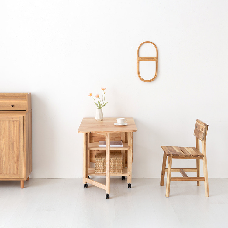 DIGOOD 이동식 접이식테이블 고무나무 1590mm, 고무나무 4933.7207