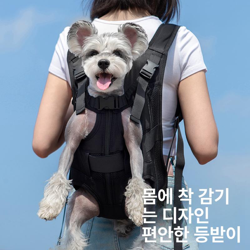 강아지 반려동물 배낭형 이동 가방 포대기 백 중형견 산책 외출 아이보리 S 1~2.5kg 이미지 6