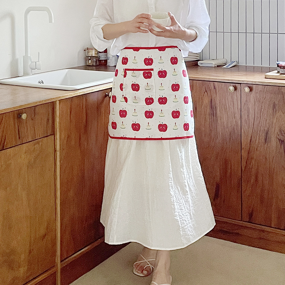 귀여운 베이킹 생활방수 캐릭터 짧은 허리 하프 앞치마