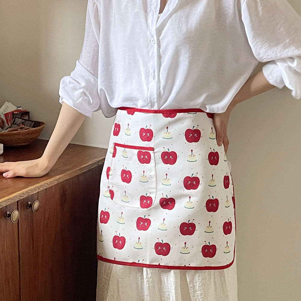 귀여운 베이킹 생활방수 캐릭터 짧은 허리 하프 앞치마