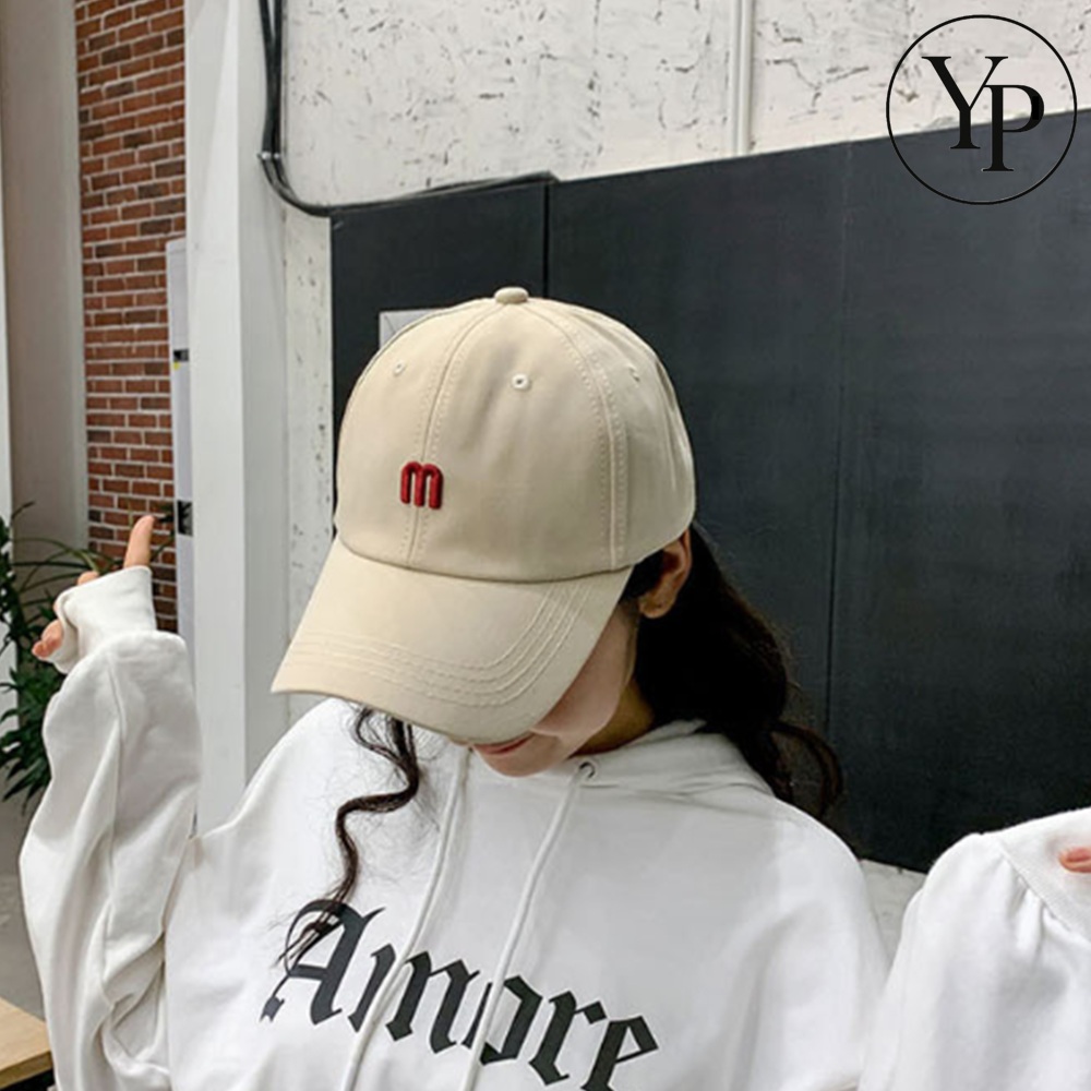 남녀공용 데일리 모자 볼캡 M 자수 캐주얼 소두 자외선차단 여성 야구모자 - 메인 이미지