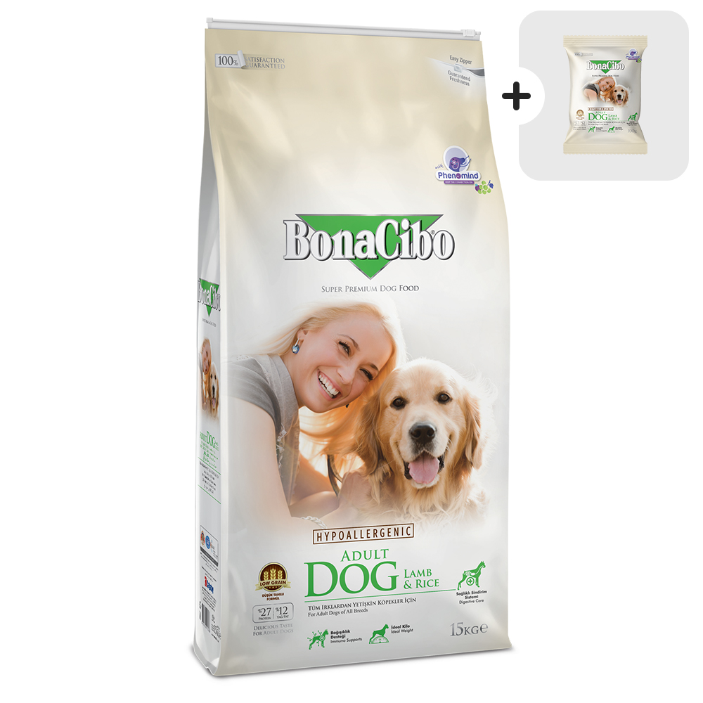 보나시보 어덜트 독 15kg 대용량 강아지사료+샘플사료 200g 제품 이미지