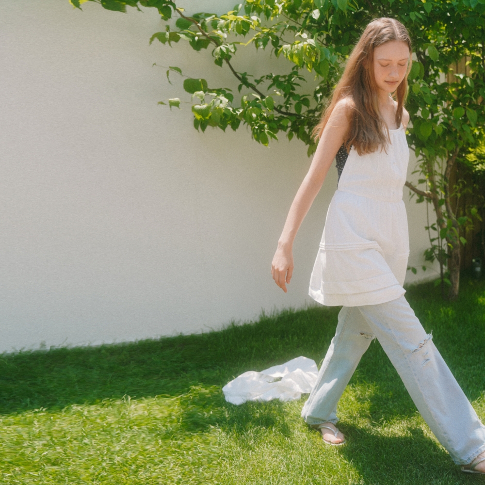 [어나우트] DETACHABLE COTTON MAXI DRESS IVORY - 상세 이미지 3