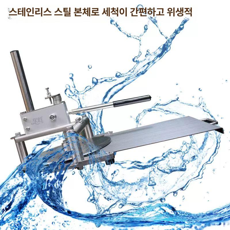 스테인레스 프레스 수동 반죽펴는머신 피자도우기계 압착 노란색 20 센티미터 반죽 압착기 - 상세 이미지 3
