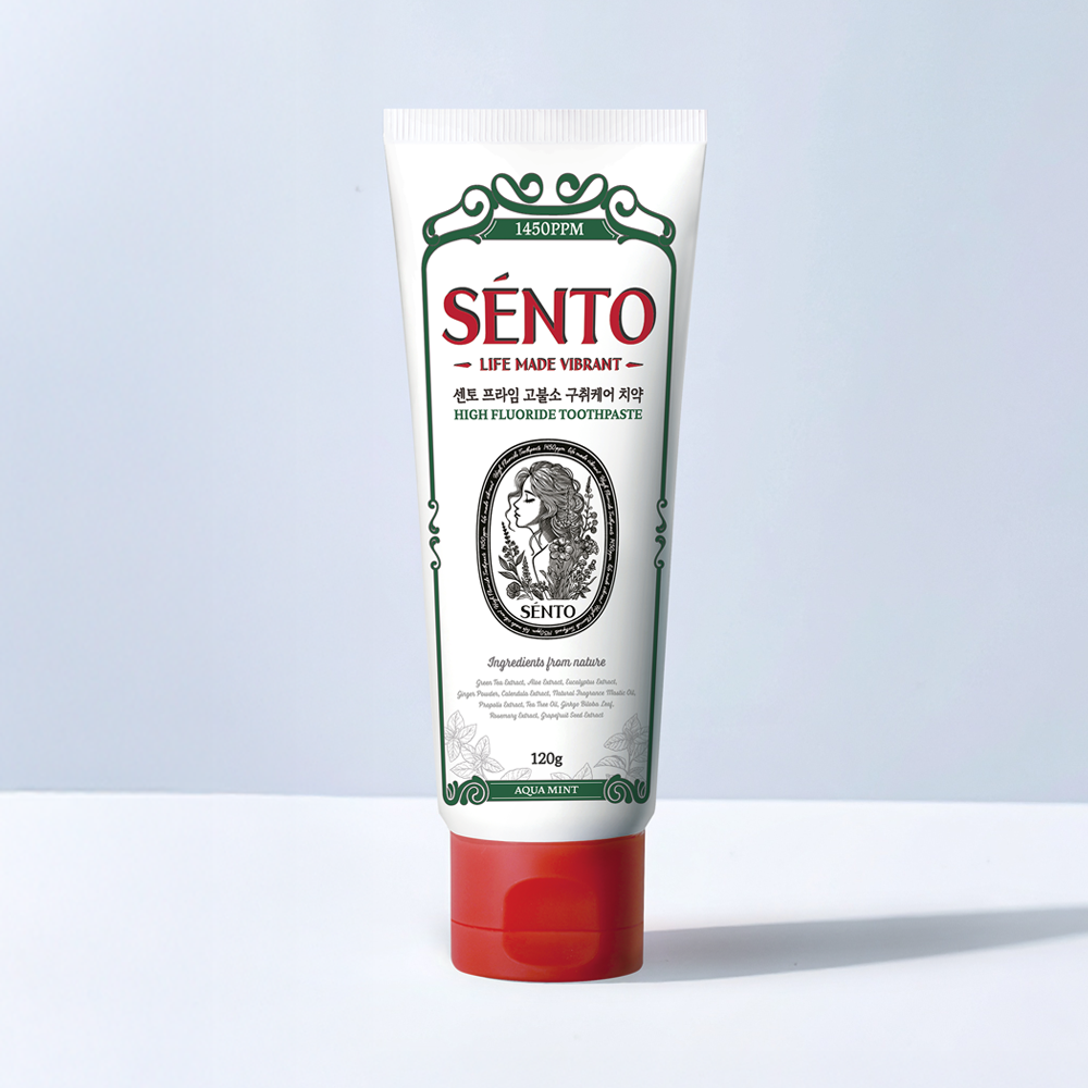 센토 프라임 고불소 구취케어 치약 아쿠아민트향 120g, 8개 - 상세 이미지 4
