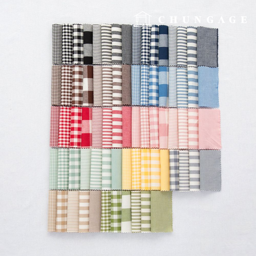 면 체크원단 20수 선염 해지 무지 스트라이프 깅엄 체크 천 75종 제품 이미지