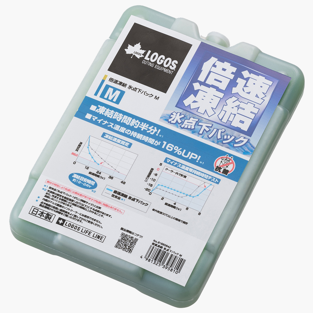 로고스 배속동결 빙점하팩 캠핑 아이스팩 휴대용 투명 M