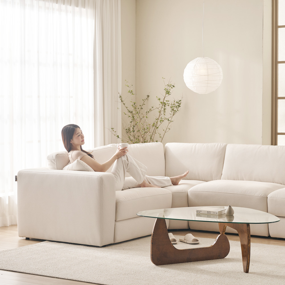 [설날+] 케이하우스홀드 무에나 코너 5인용 패브릭 소파 국내제작 맞춤제작 구스