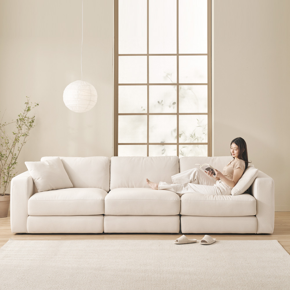 [추석행사] 케이하우스홀드 무에나 4인용 패브릭 소파 국내제작 모듈형 소파