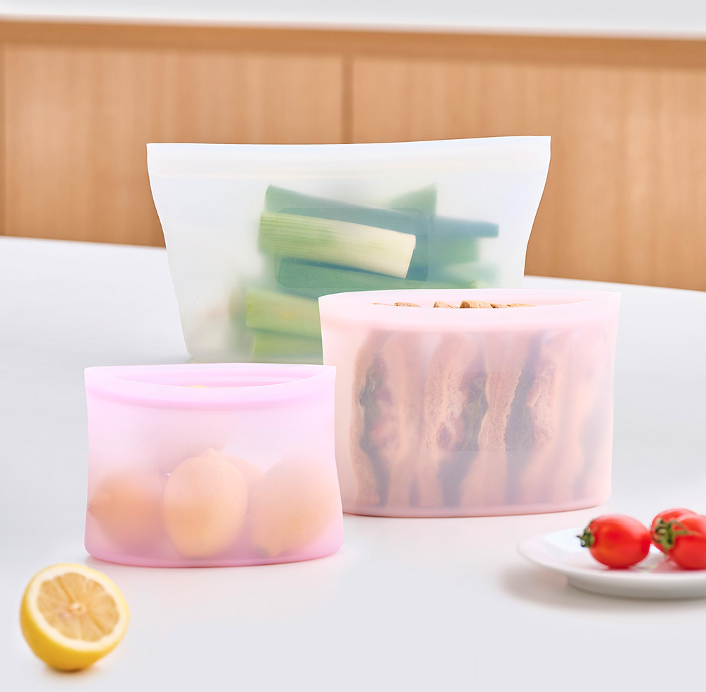 르메이드 3중잠금 실리콘 지퍼백 스탠딩 전자레인지 밀폐용기 실리콘팩 소 680ml 라벤더 - 상세 이미지 5