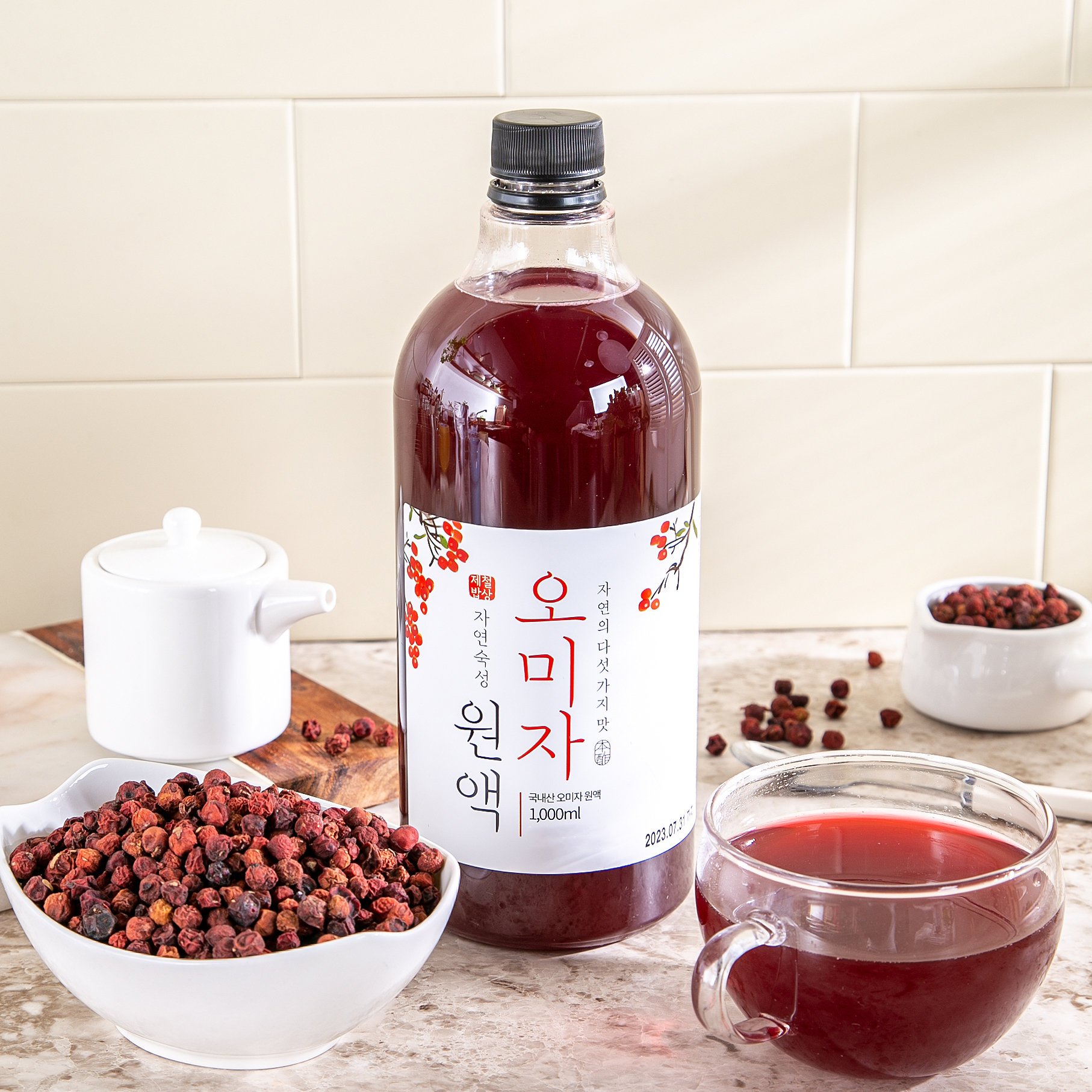 제철밥상 문경오미자 100% 오미자원액 오미자청 1000ml 1병 - 상세 이미지 3