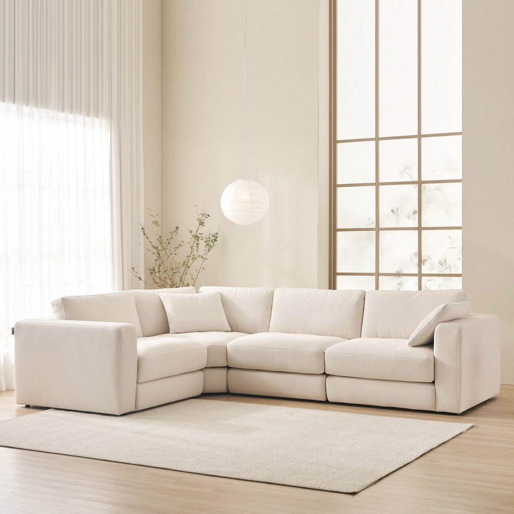 [설날+] 케이하우스홀드 무에나 코너 5인용 패브릭 소파 국내제작 맞춤제작 구스