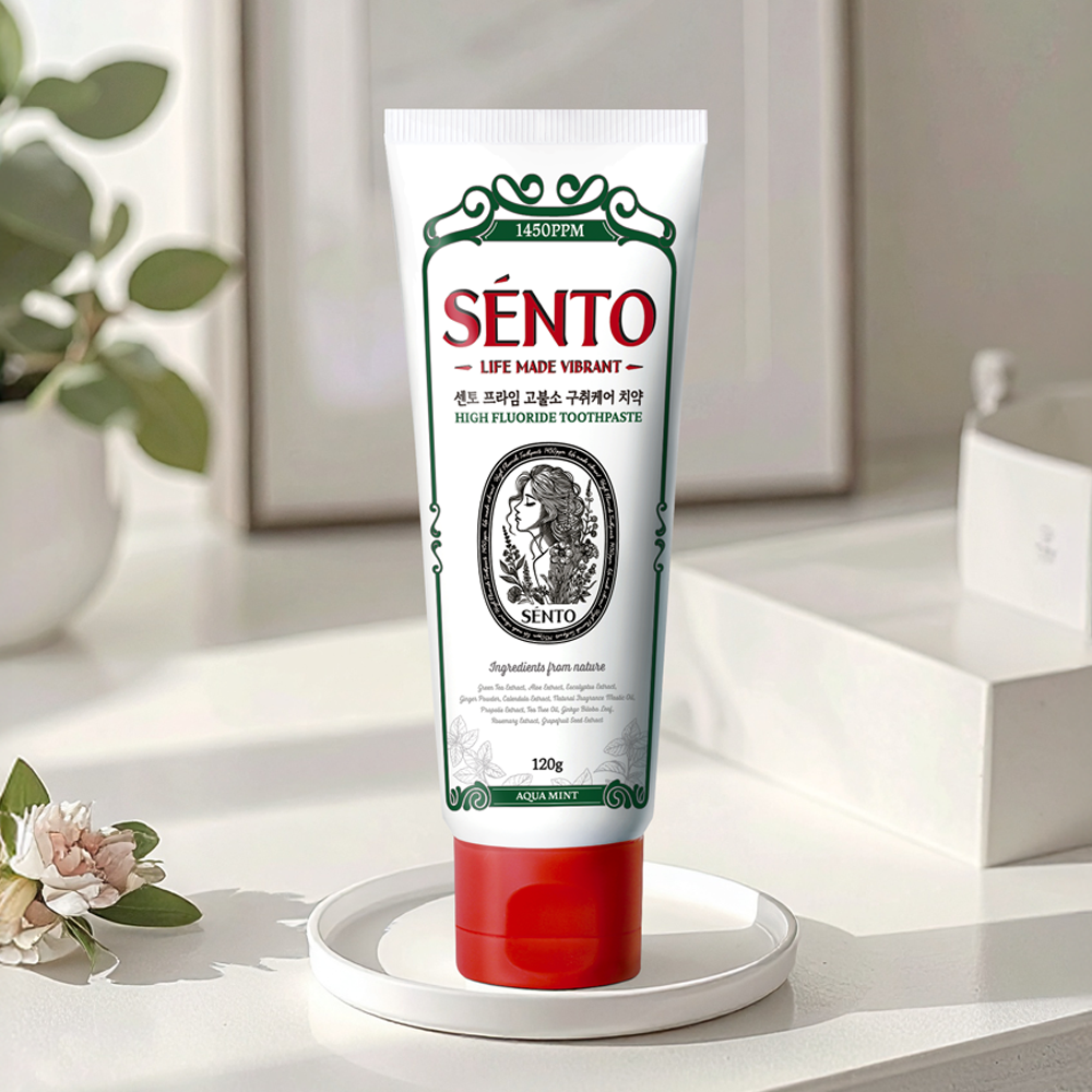 센토 프라임 고불소 구취케어 치약 아쿠아민트향 120g, 8개 - 상세 이미지 5
