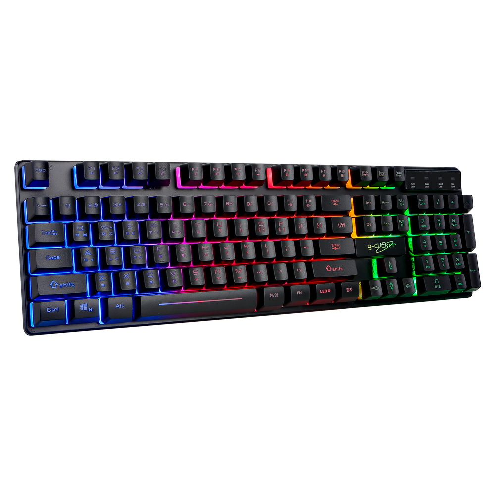 지클릭커 G3 Plus 레인보우 LED 게이밍 키보드 블랙 - 상세 이미지 2