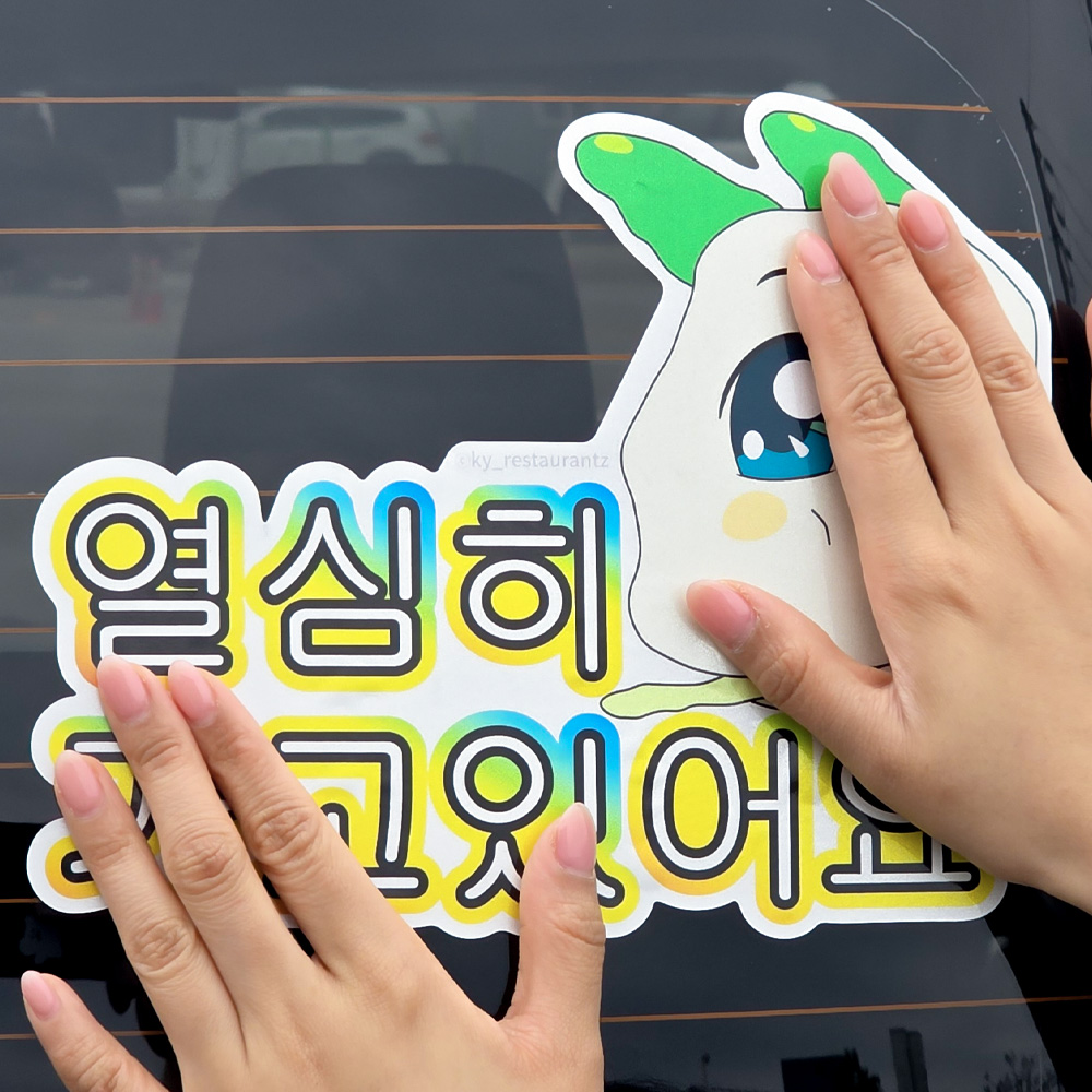 벨르아망 쿵야 초보운전 차량용 스티커 자동차 데코 새차 선물 양파쿵야 - 상세 이미지 5