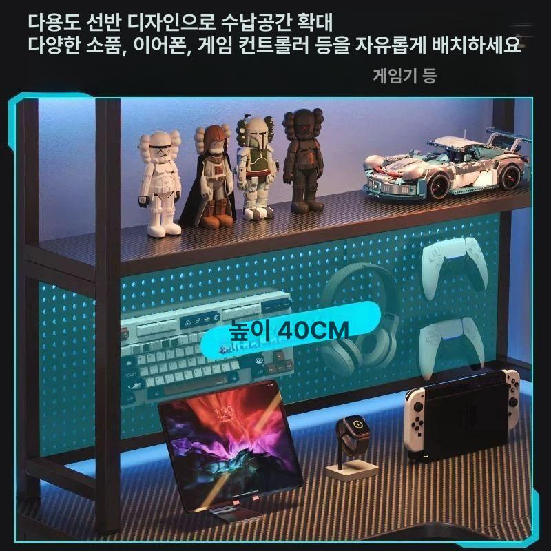 ㄱ책상 L형 코너책상 서재 게이밍 테이블 모서리 데스크 보강 120x80 1x1x1 m - 상세 이미지 3