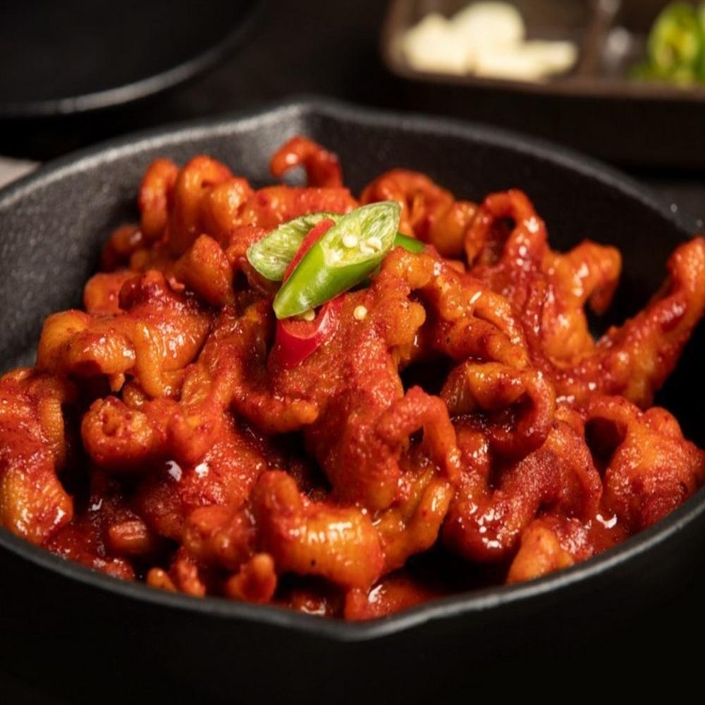 국내산 직화무뼈닭발 250g 매운맛 캠핑요리 혼술 야식 밀키트 콜라겐 : 대찬걸