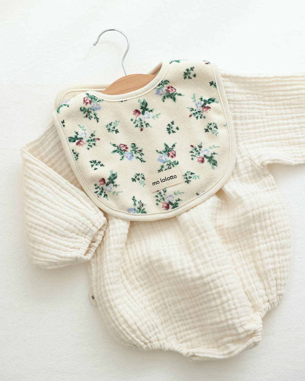 마롤로뜨 테리 원형 무지 아기 턱받이 테리빕 양면 2겹 이유식 침받이 순면 간식 저자극