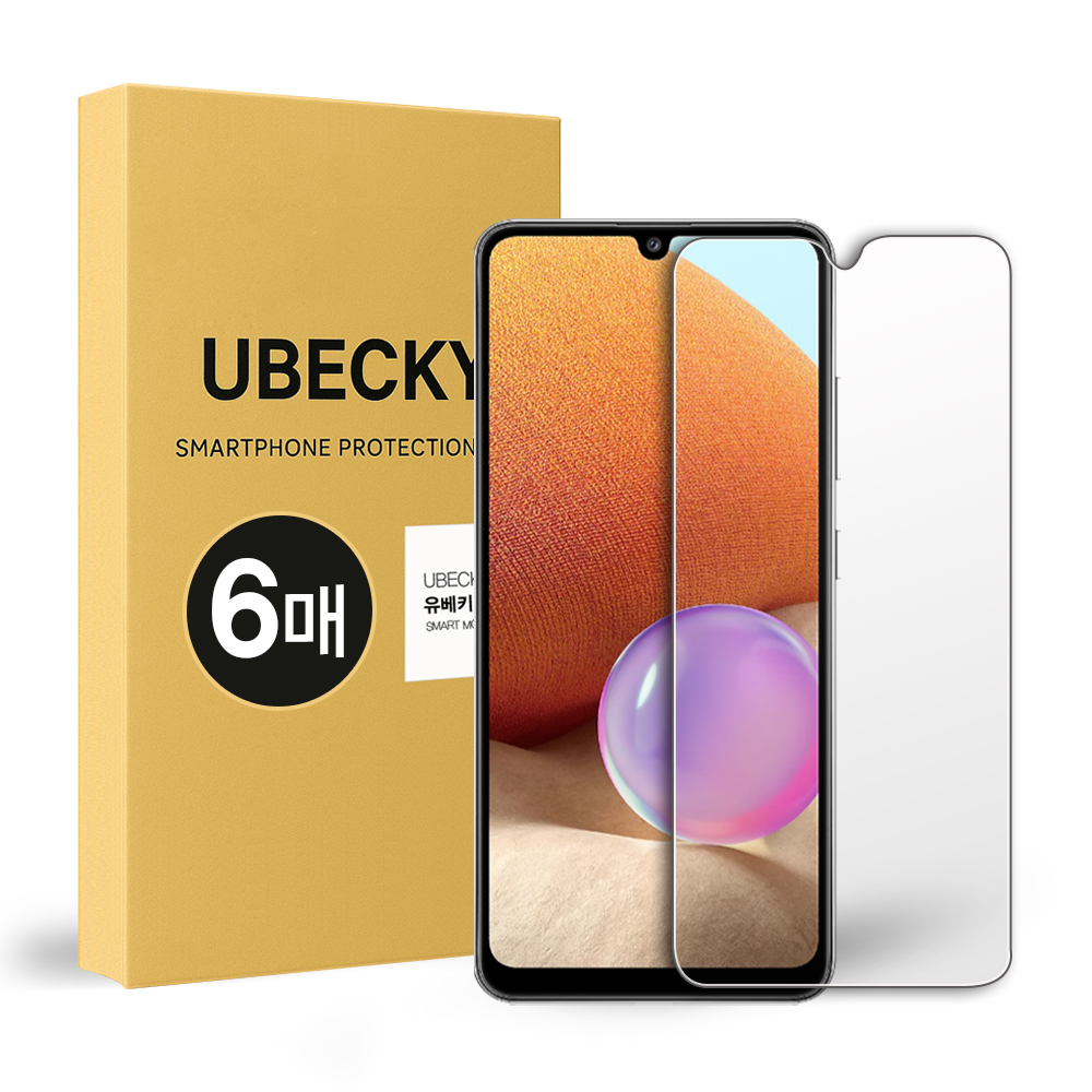 지문방지 방탄 강화유리필름 갤럭시A32 LTE, 6매입 - 메인 이미지