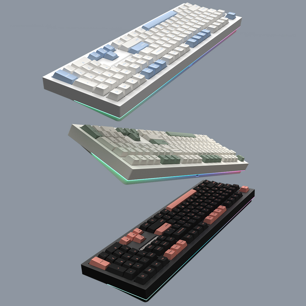 SPM PL108W 아라 풀배열 유무선 사무용 기계식키보드 베이지, 저소음 새벽축 택타일