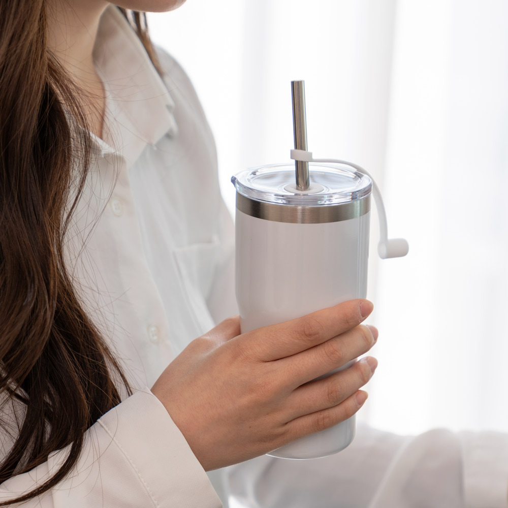 보온 보냉 스테인리스 빨대 미니 차량용 휴대용 여행용 텀블러 500ml 이미지 6