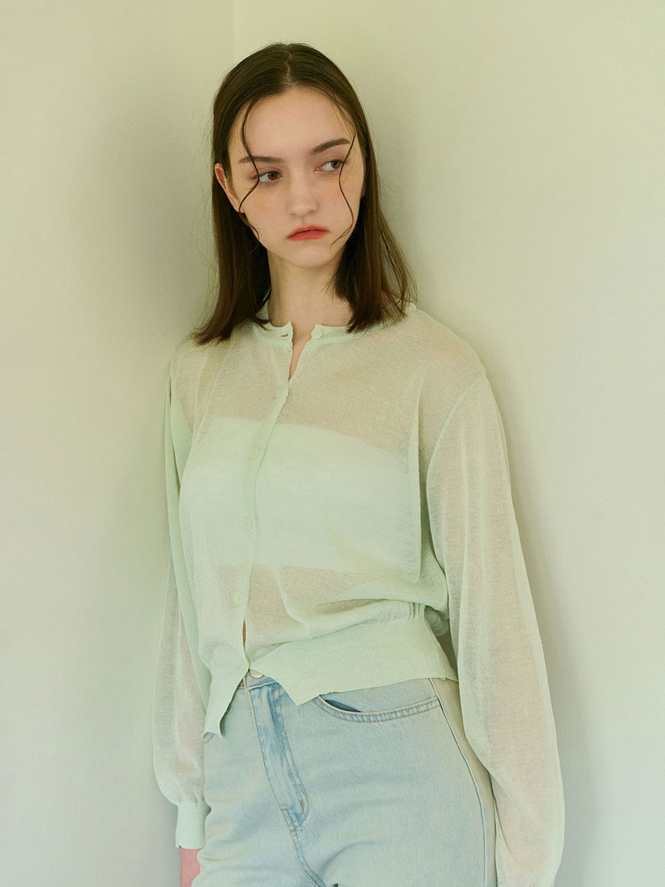 [CAMINO] 썸머 린넨 가디건 라임