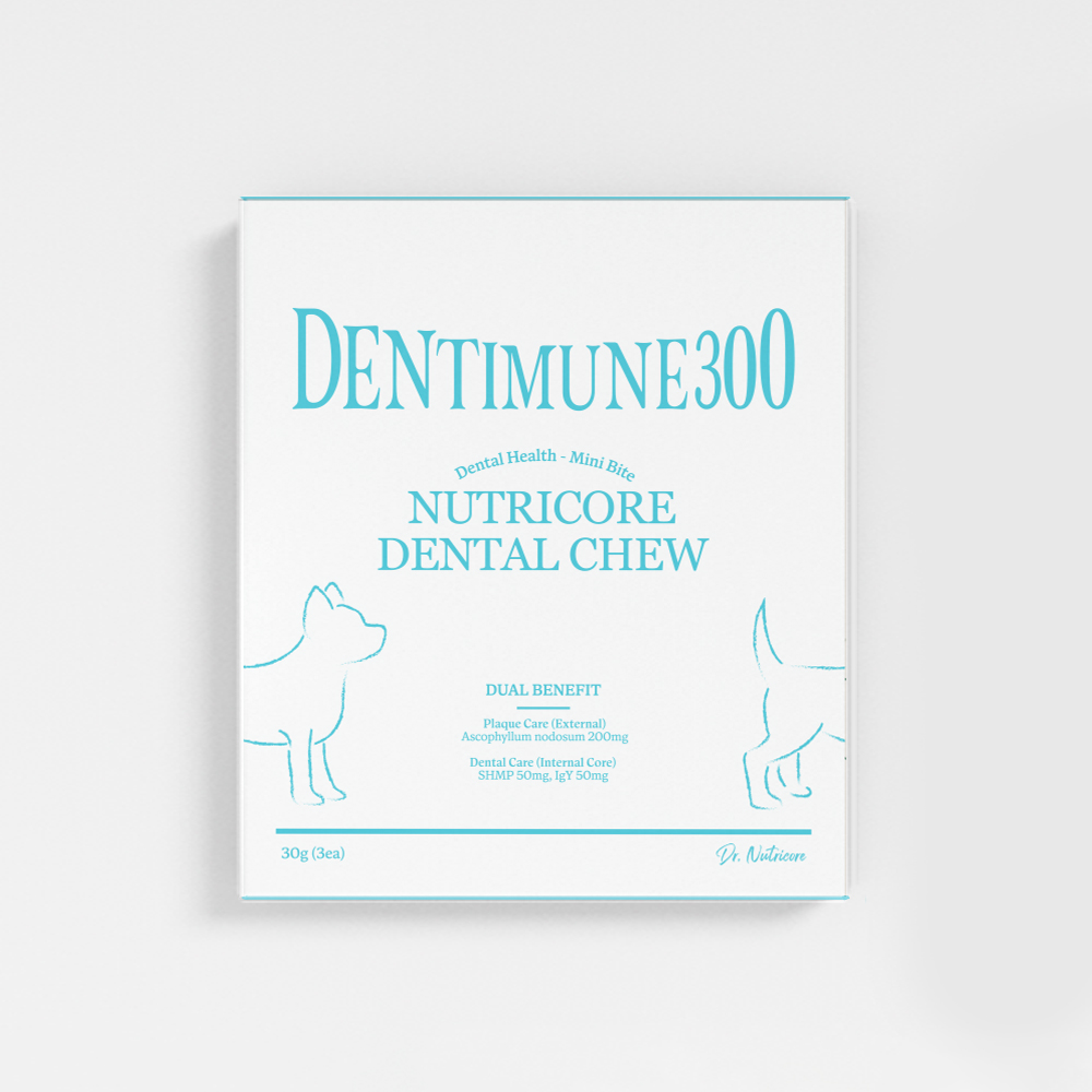[샘플팩]닥터뉴트리코어 덴티뮨300 강아지 구강 집중 케어 하이포알러지 덴탈껌 3개입 (30g) 제품 이미지