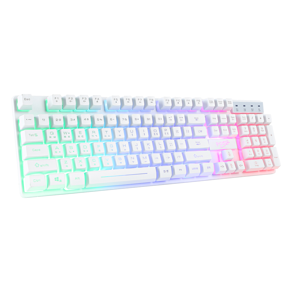 지클릭커 G3 Plus 레인보우 LED 게이밍 키보드 화이트 이미지 6