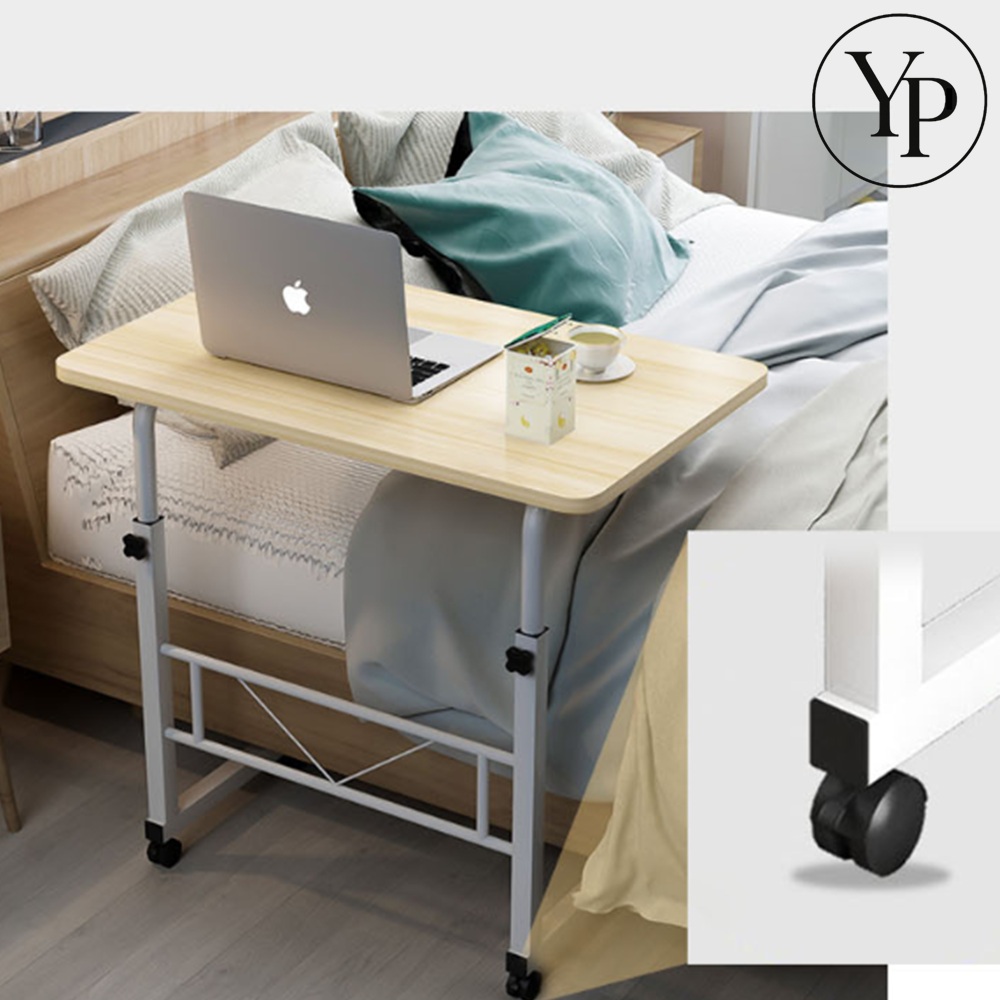 높이조절 이동식 배드 테이블 틈새협탁 보조 컴퓨터 노트북 책상 심플 우드상판