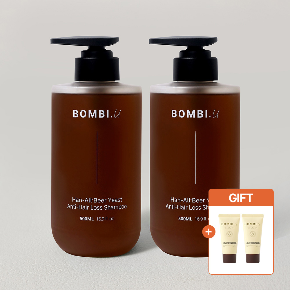봄비유 한올 맥주효모 바이오틴 카페인 두피케어 탈모완화 퍼퓸 쿨링 샴푸 500ml 2개