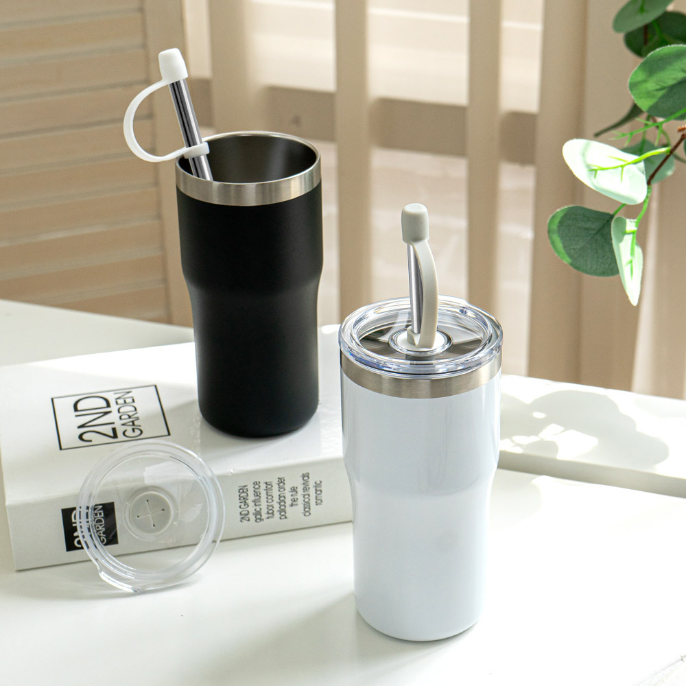 보온 보냉 스테인리스 빨대 미니 차량용 휴대용 여행용 텀블러 500ml - 상세 이미지 3