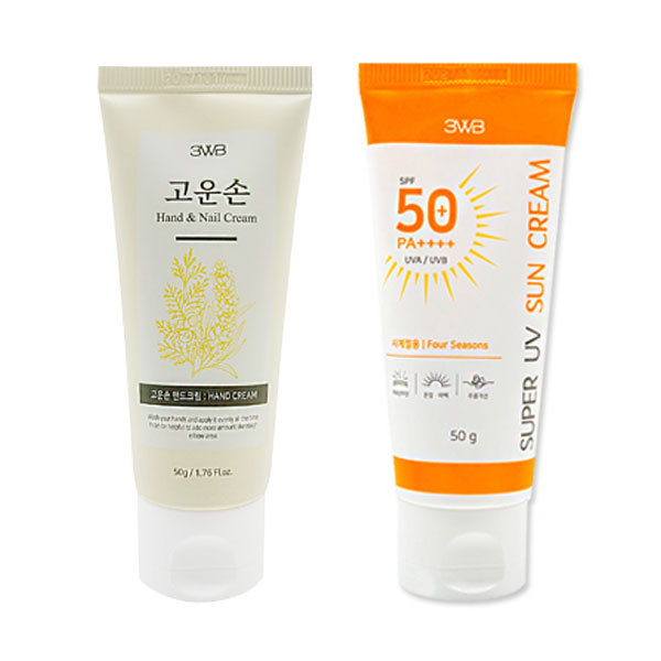 웰빙헬스팜 고운손 핸드크림 50ml + NEW 예쁜얼굴 썬크림 SPF50 50ml 세트 : 세븐메디