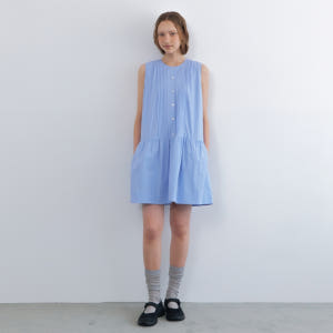 [6/10 예약배송][어나우트] PINTUCK SHIRT DRESS BL... 착용 후기 | 사이즈/핏 총정리 - 상품 이미지 1