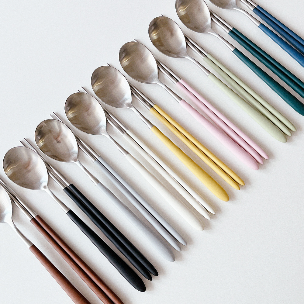 골든벨 로마 수저세트 신혼부부 한식수저 고급 숟가락 젓가락 식기세척기 가능 화이트