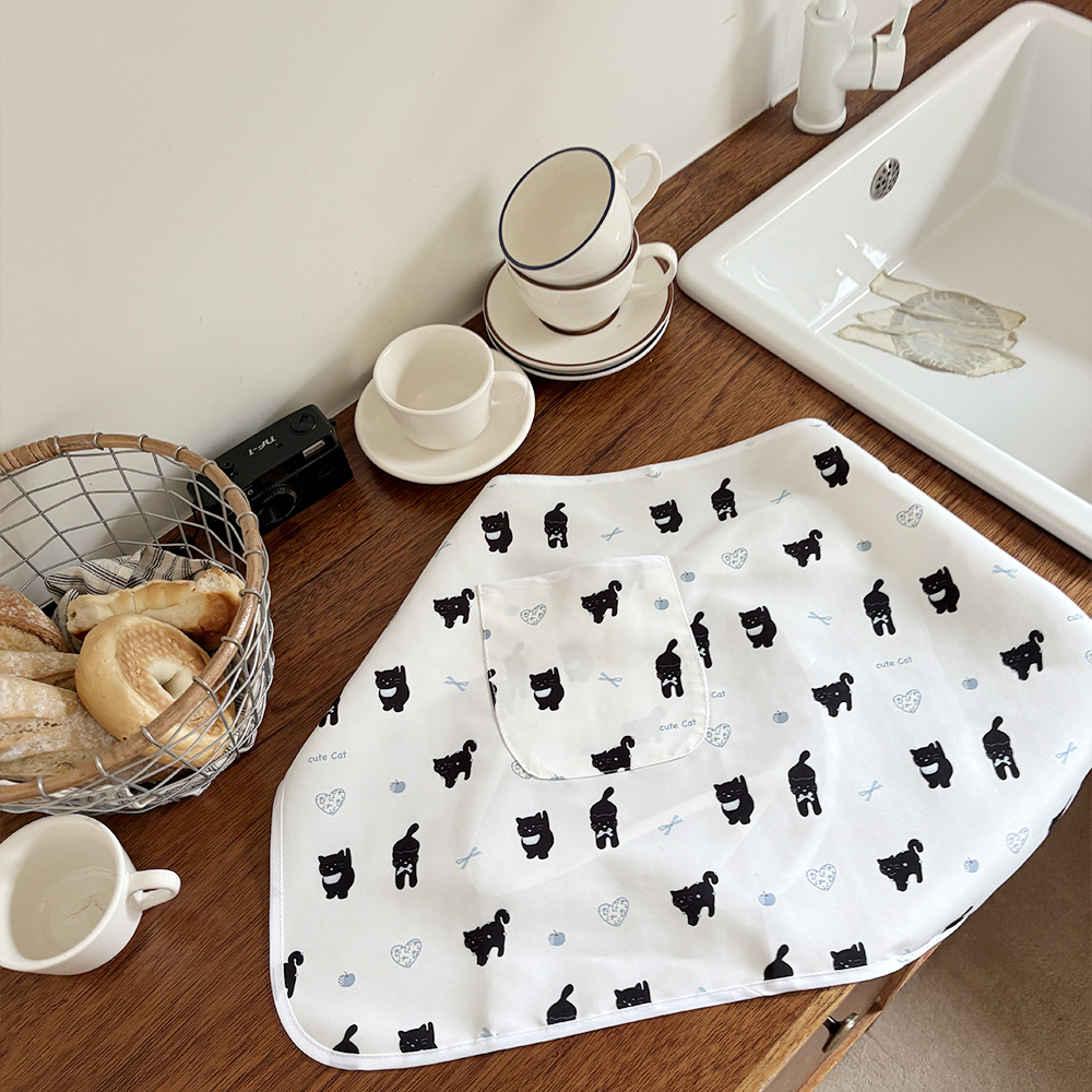 귀여운 베이킹 생활방수 캐릭터 짧은 허리 하프 앞치마