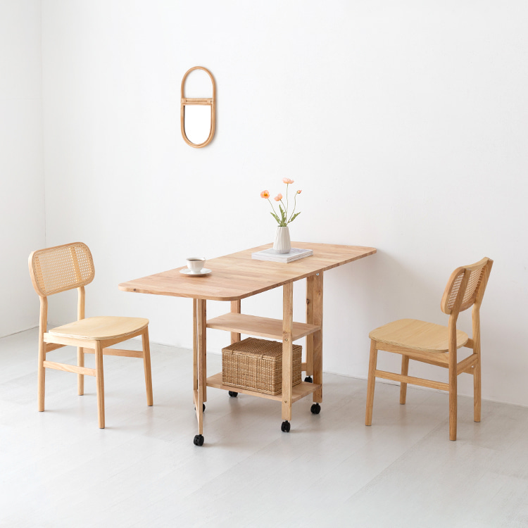 DIGOOD 이동식 접이식테이블 고무나무 1590mm, 고무나무 4933.7207