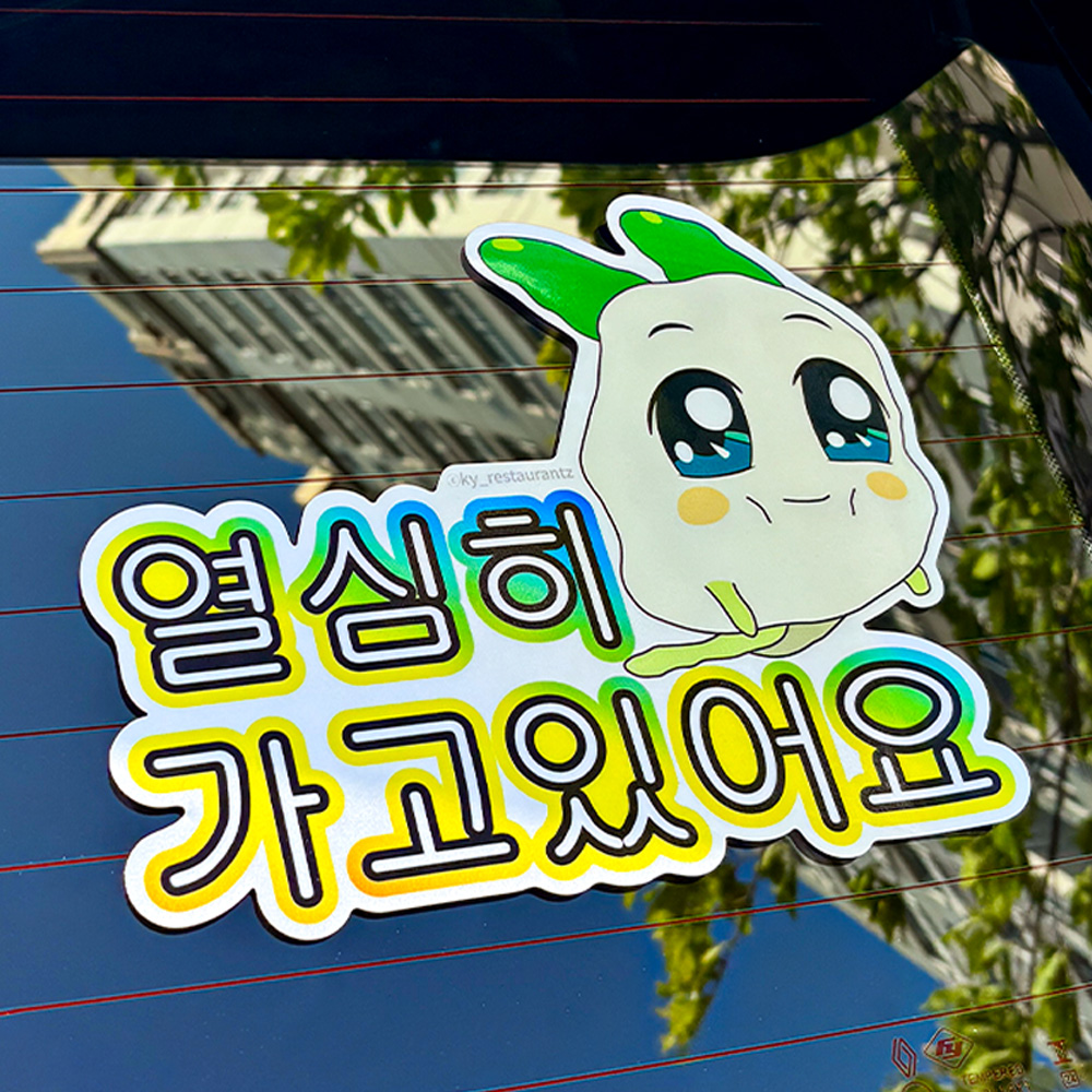 벨르아망 쿵야 초보운전 차량용 스티커 자동차 데코 새차 선물 양파쿵야 - 상세 이미지 3